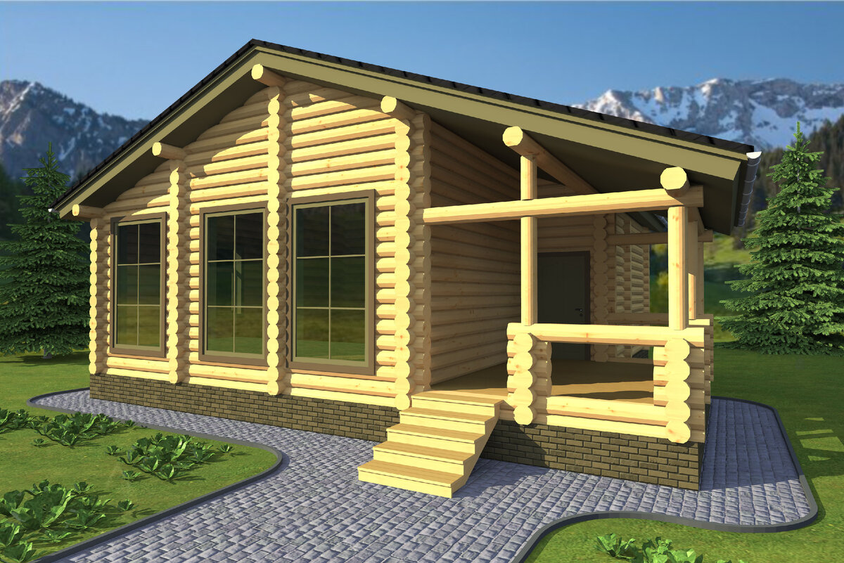 Дом из оцилиндрованного бревна