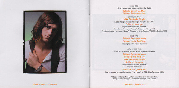 Mike Oldfield "Tubular Bells" DVD 5.1 - tracklist