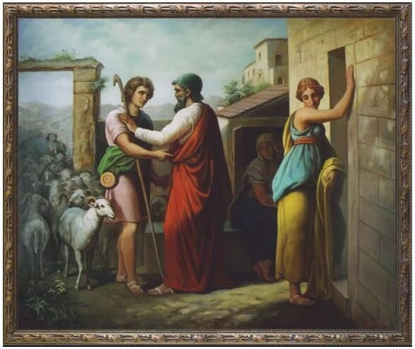 Иаков и Рахиль у колодца. Холст, масло, 230 х 190 см, 2006 г.