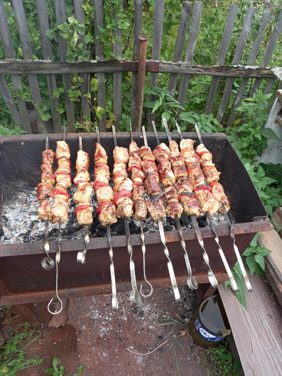 Шашлык в саду