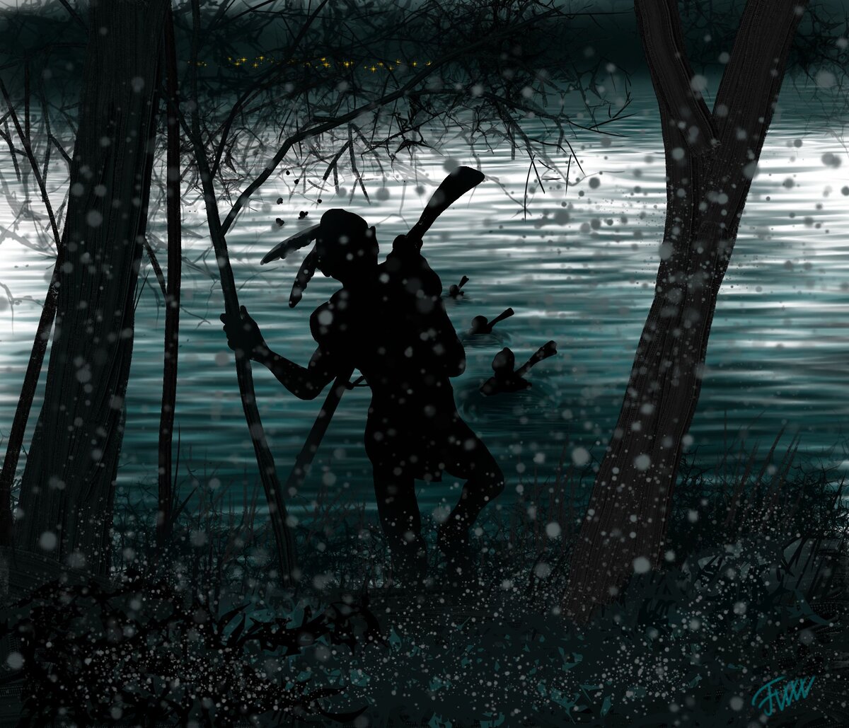 За скальпами шауни через Огайо. Автор Ф.Д.З.
