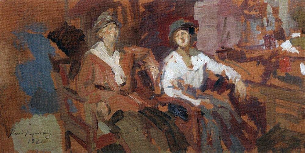 Коровин Константин Алексеевич – Двое в креслах. 1921