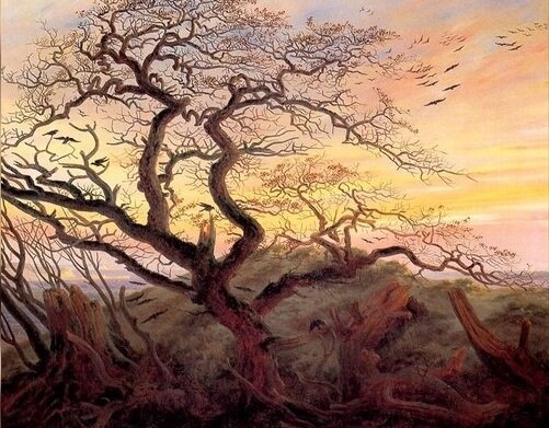 «Дерево с воронами; могильный курган у Балтийского моря и остров Рюген»