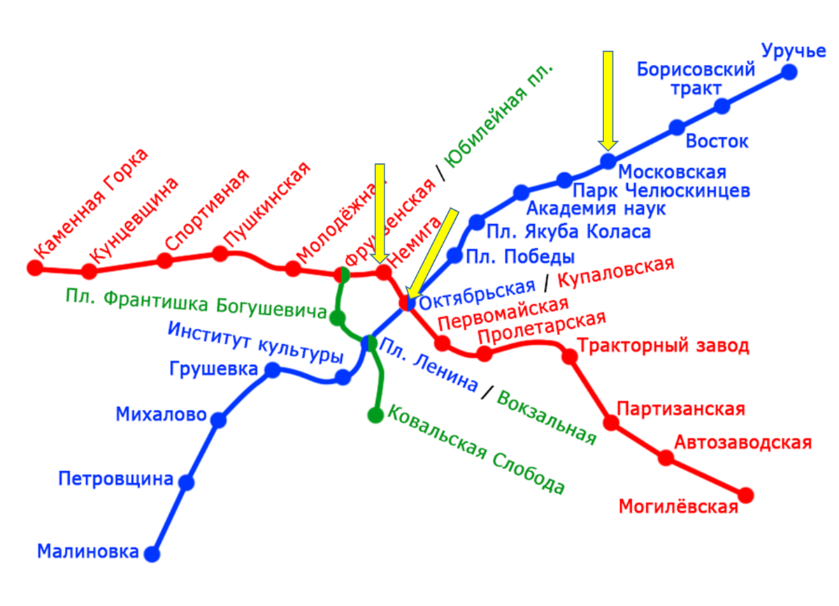 Карта метро город минск