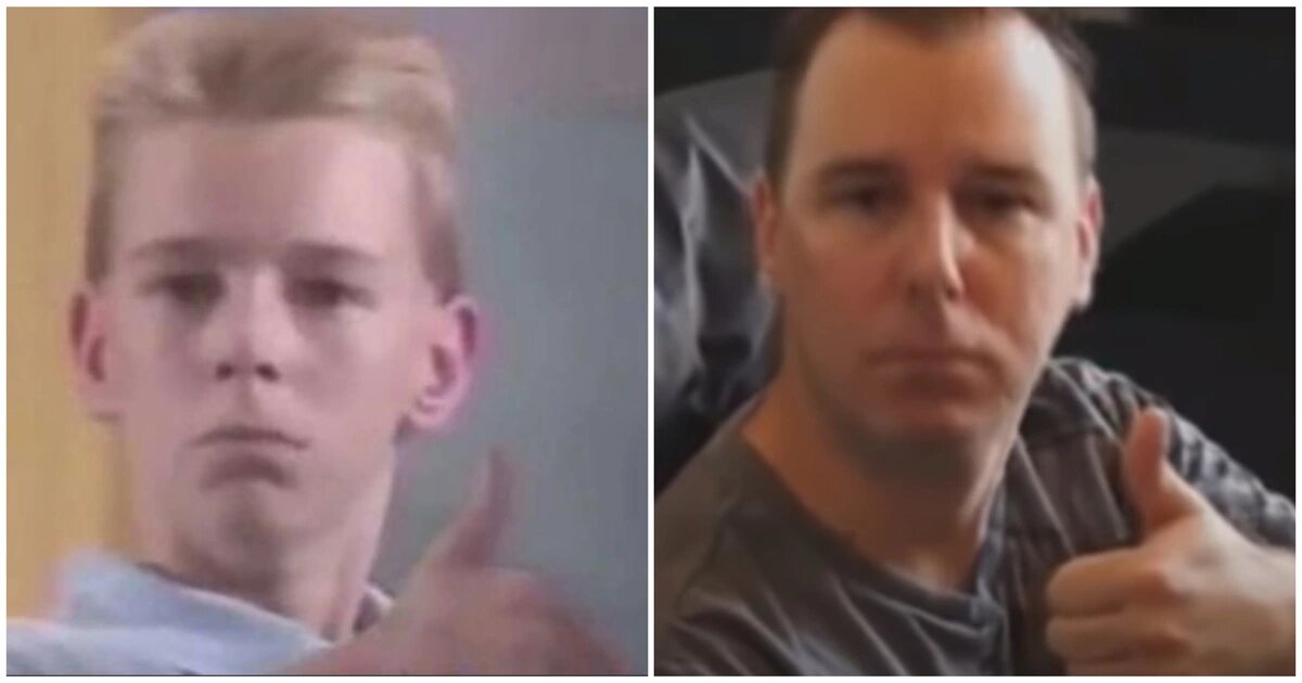 Вот как сегодня выглядят люди из популярных мемов. Это Брент Рембо. В 1990-х он снялся в рекламе Apple, которая стала мемом. Вот как он выглядит сегодня. Кстати работает он в Facebook. 

