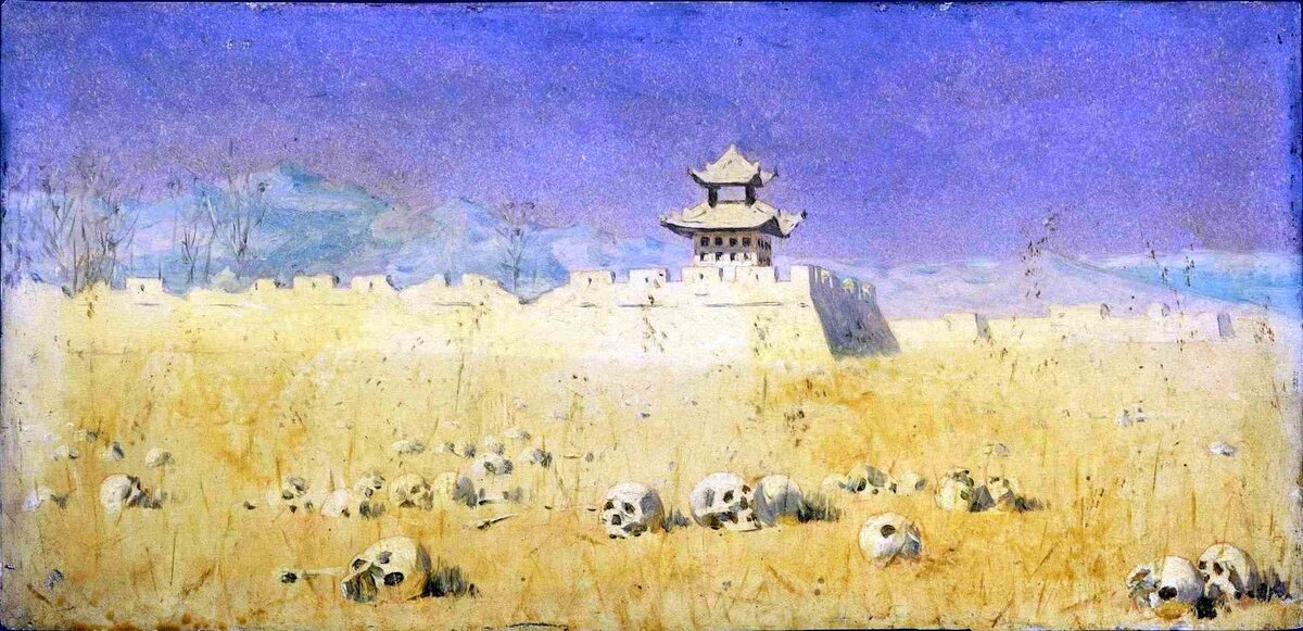 "Развалины театра в Чугучаке". Художник В. Верещагин, 1869 год. Источник изображения wikimedia.commons