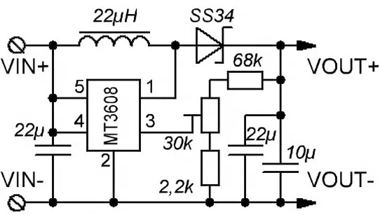 Mt3608 схема доработка