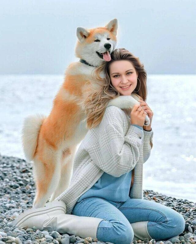 Фотошоп из приложения Вк. У меня сейчас таких и зубов то нет 🙈Незнаю когда я их починю—эта мечта вечно откладывается. Чем дальше в лес, тем...И возле моря никогда не была. Но фото клёвое. Прям угадали мою любовь к  такой породе собак ❤️