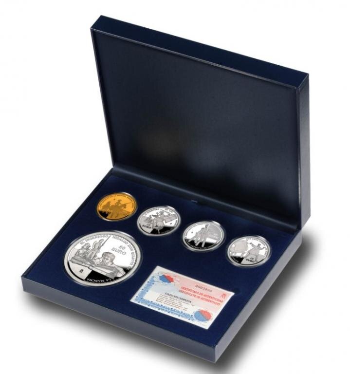 Испания Набор монет 2005 Дон Кихот (5 шт. - 400 евро, 50 евро, 10 евро, 10 евро, 10 евро)