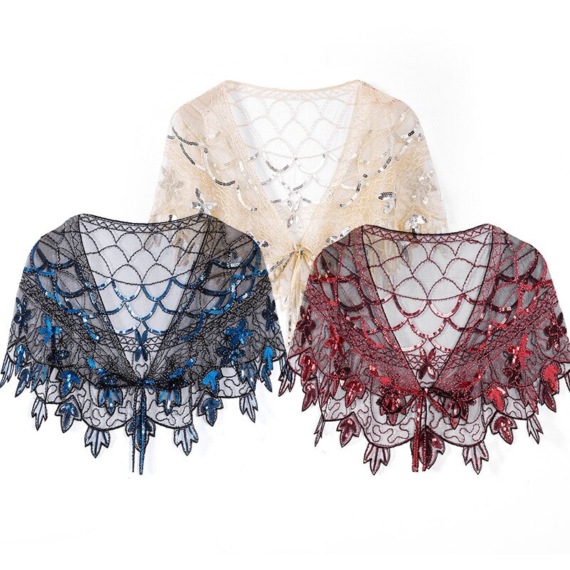 Шаль с пайетками