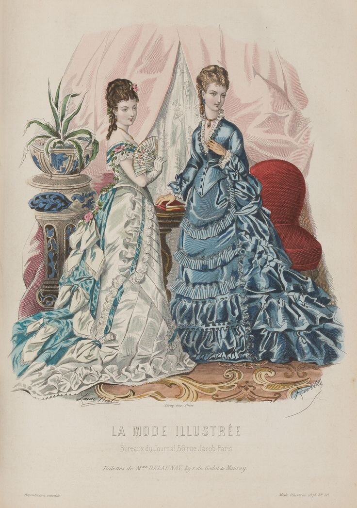 Вечернее и дневное платья, 1875 год.