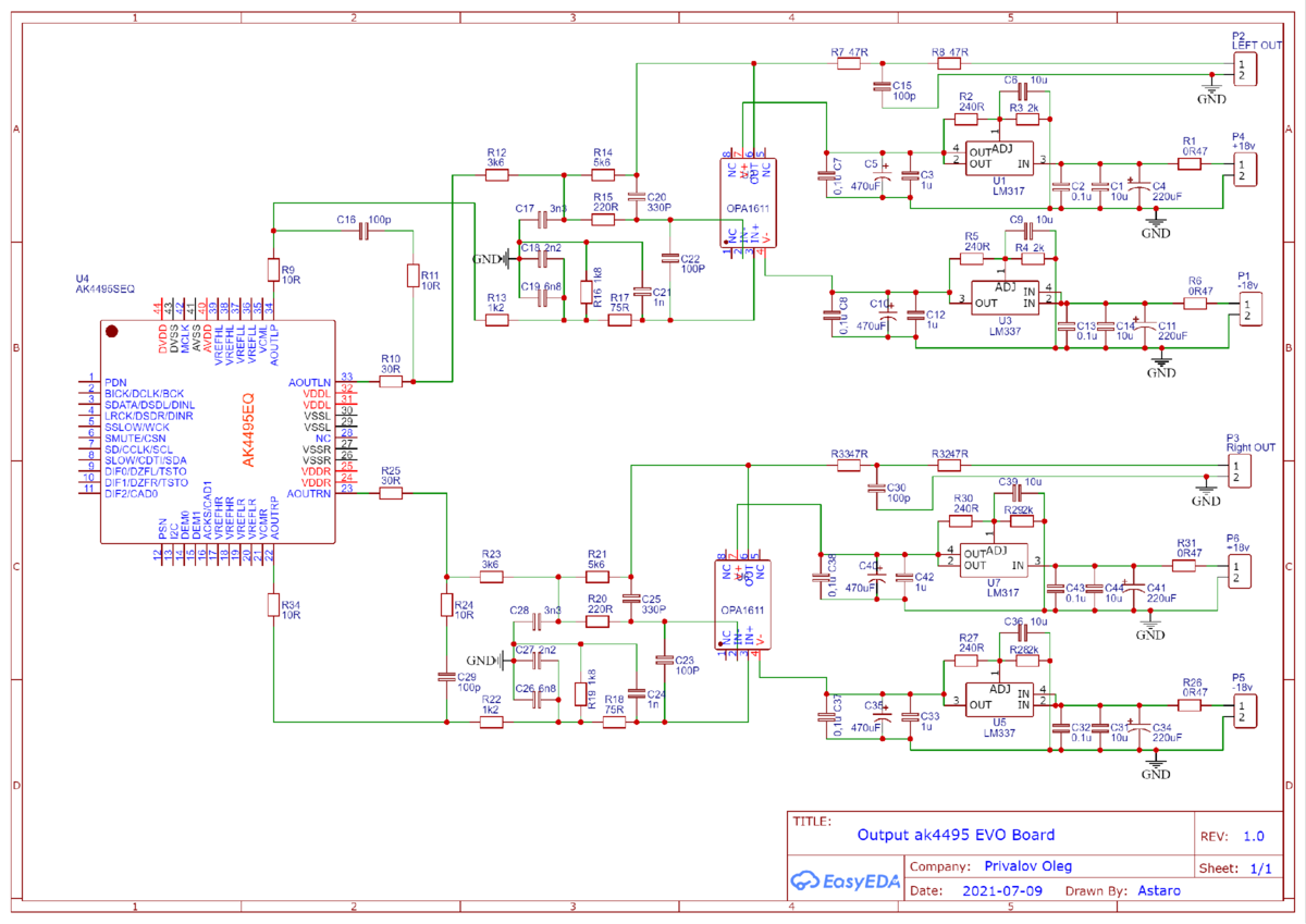Часть схемы моего ЦАП