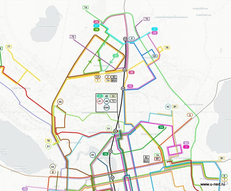 Транспортная схема екатеринбурга