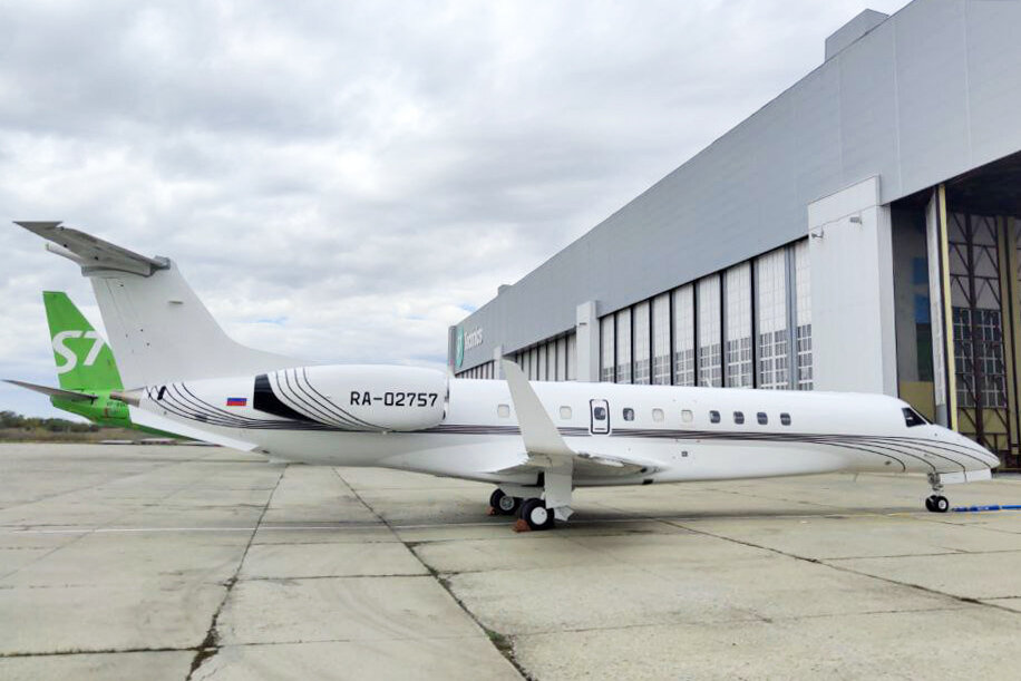 Новая ливрея флагмана RA-02757 стала продолжением кампании по модернизации бизнес-джета