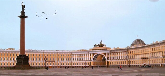 Петербург. Дворцовая площадь. Фотография из соцсети, но мною немного переделана. 