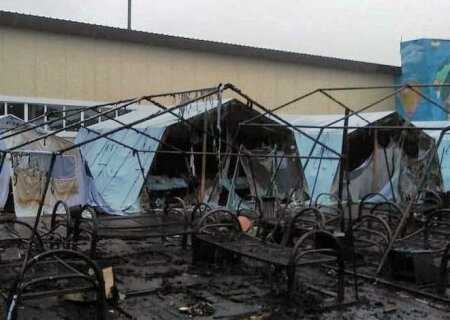    В России в военном лагере мобилизованных произошёл пожар