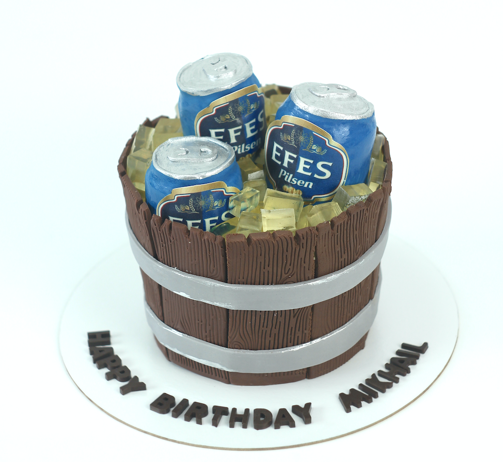 Торт бочка с пивом