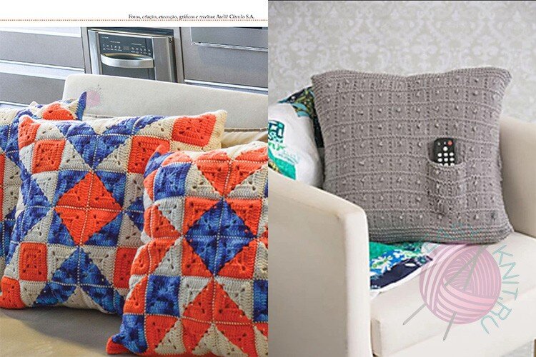 Крутая диванная подушка своими руками — 5 идей для вязальщиц
