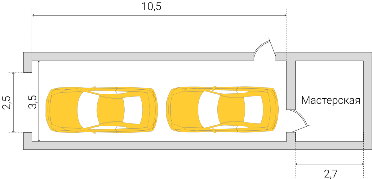 Проекты гаражей на две машины, фото и цены