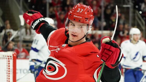    Две голевые передачи Свечникова помогли "Каролине" обыграть "Аризону" в матче НХЛ Юлия Шелковенко