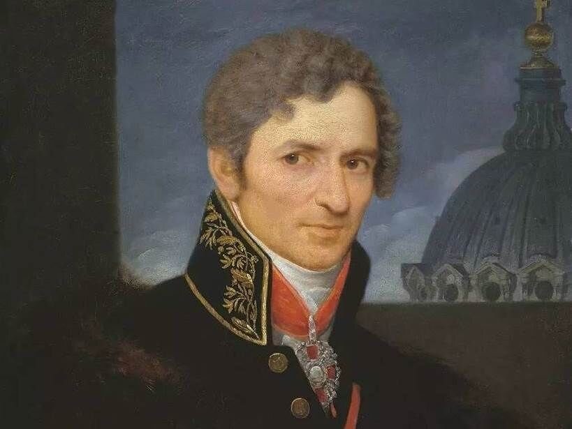 Неизвестный художник. Портрет А.Н. Воронихина (фрагмент).