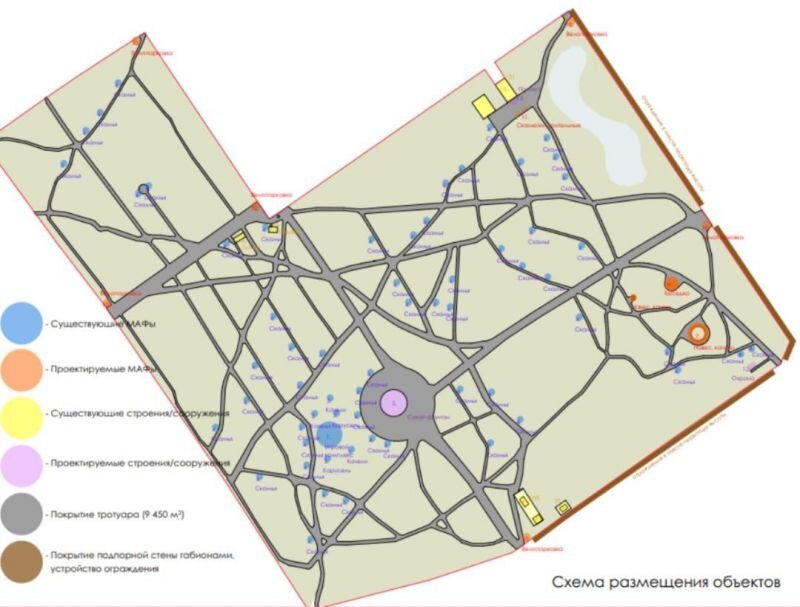 План парка Ореховая роща в Анапе