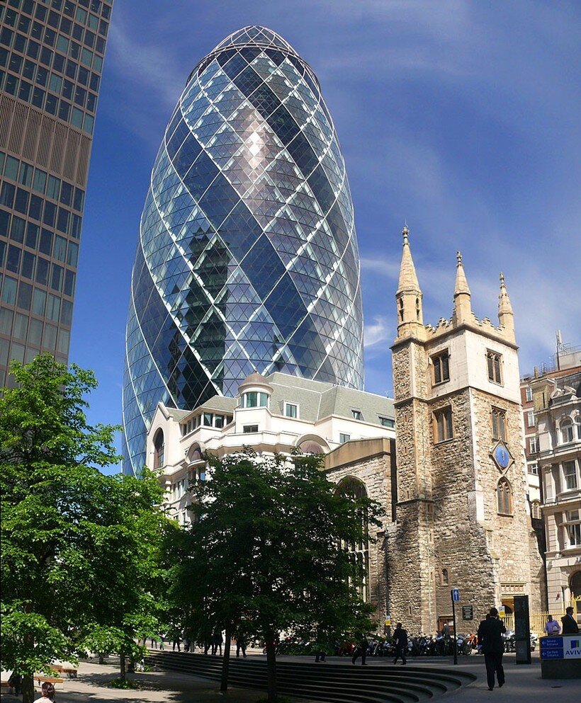 Башня «Мэри-Экс», Лондон, архитектор Норман Фостер. 2004 г.