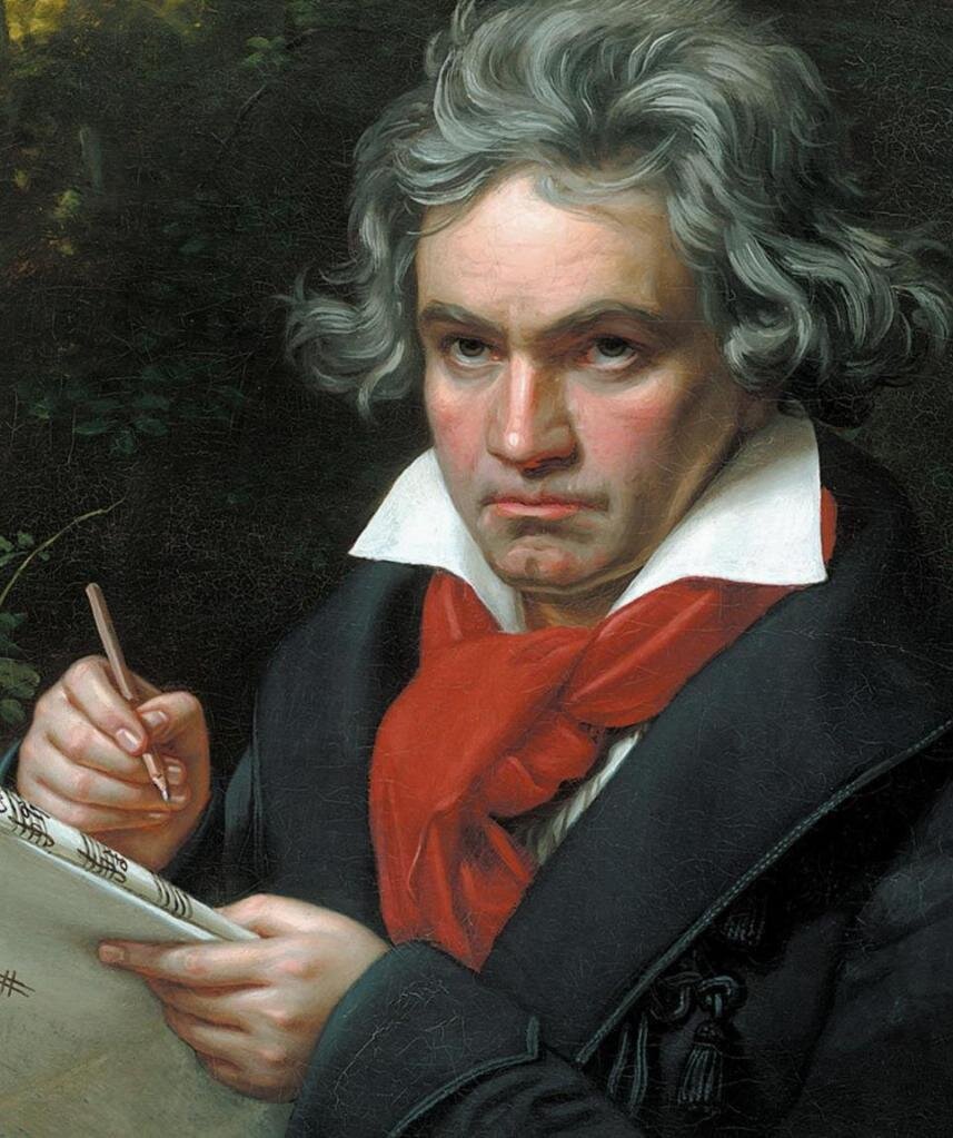 Портрет Бетховена с партитурой Missa Solemnis («Торжественная месса») кисти Карла Штилера, 1820, Источник: https://fb.ru