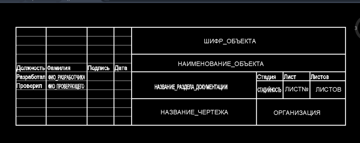 Подпись чертежа в автокаде Скачать штамп и рамки для чертежей Автокад
