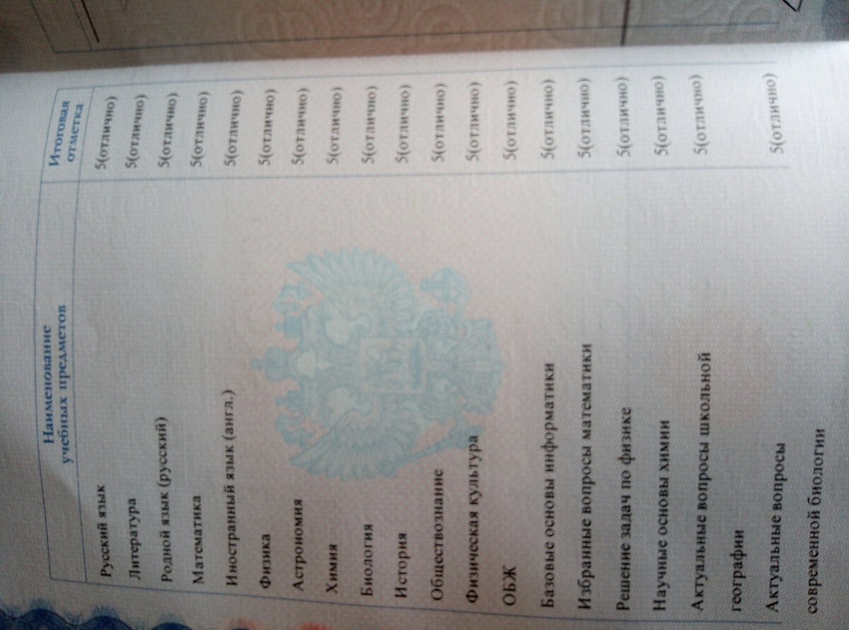 со всеми пятёрками)))