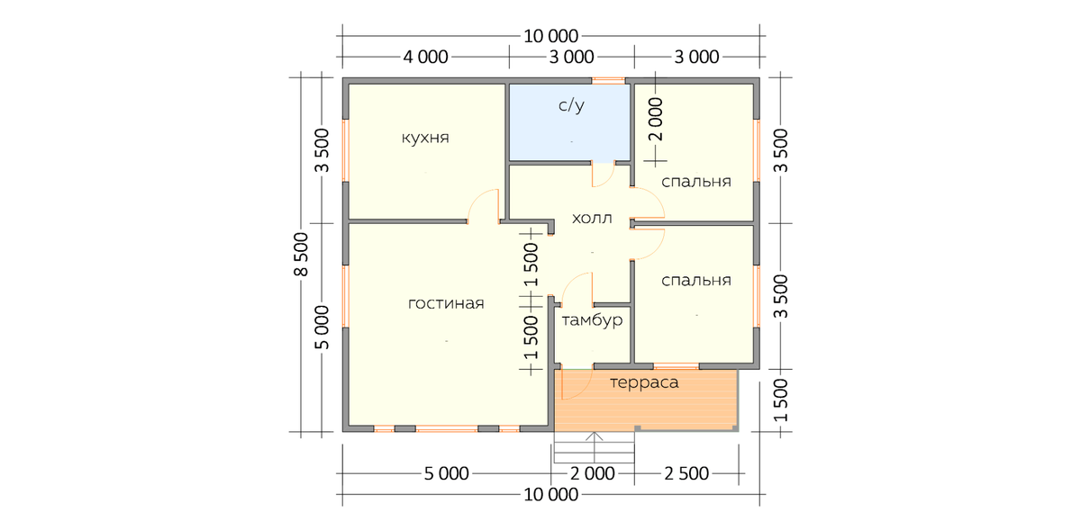 Планировка дома по проекту К-6