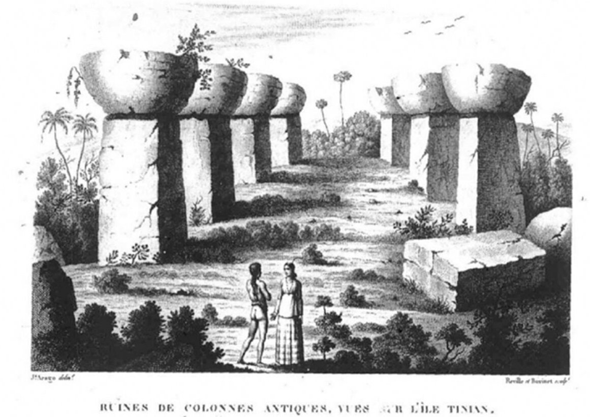    Камни-латте на острове Гуам, часто сравнивают с каменными фигурами на острове Пасхиhttps://journal.caa-international.org/articles/10.5334/jcaa.101/