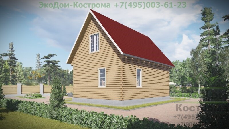 Проект дома из бруса "Серпухов" ДБ-84 от компании ЭкоДом-Кострома