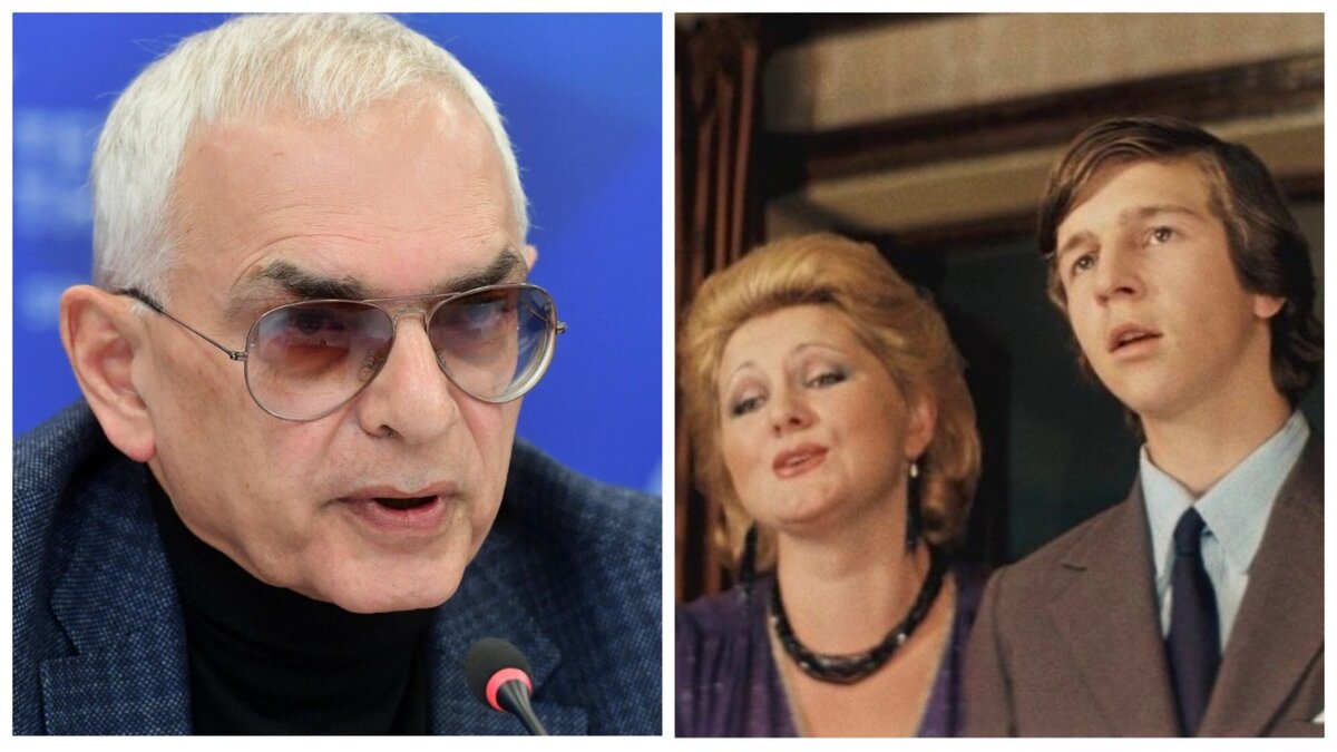 Карен Шахназаров, Иван Мирошников и гостья ( актриса Людмила Курдюмова) исполняют песню "Соловей"