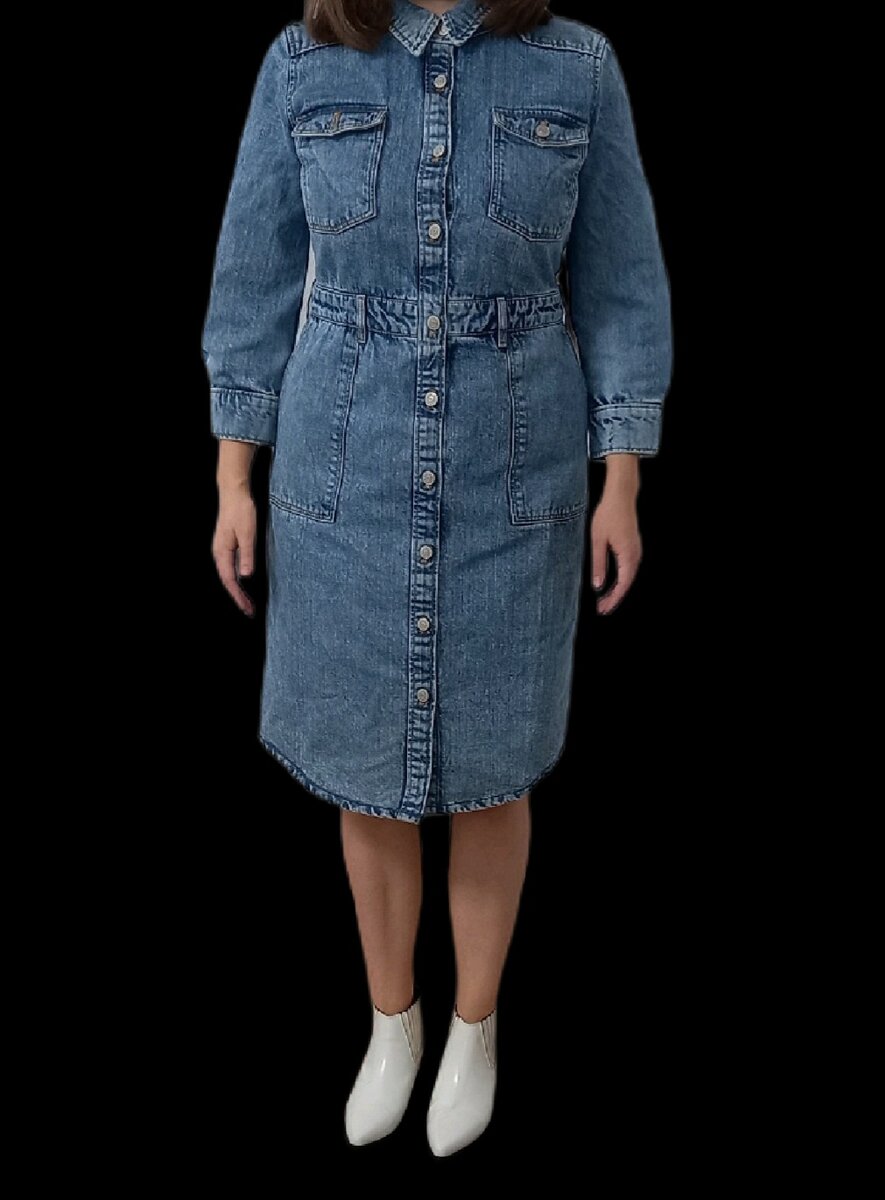 Платье на мне после всех манипуляций в ателье. Казаки Манго. Фото автора.