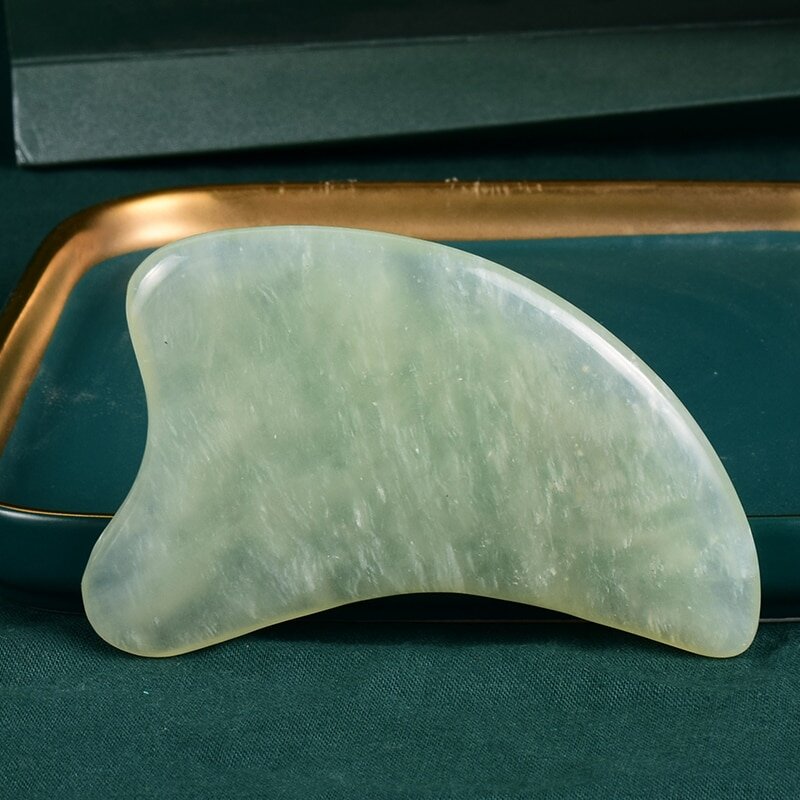 Скребок гуаша лапка нефритовый