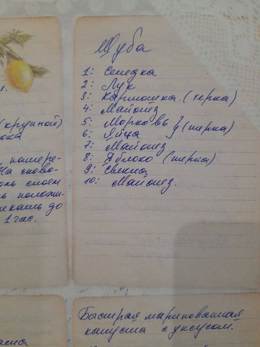 Рецепт салата. Последовательность слоев.