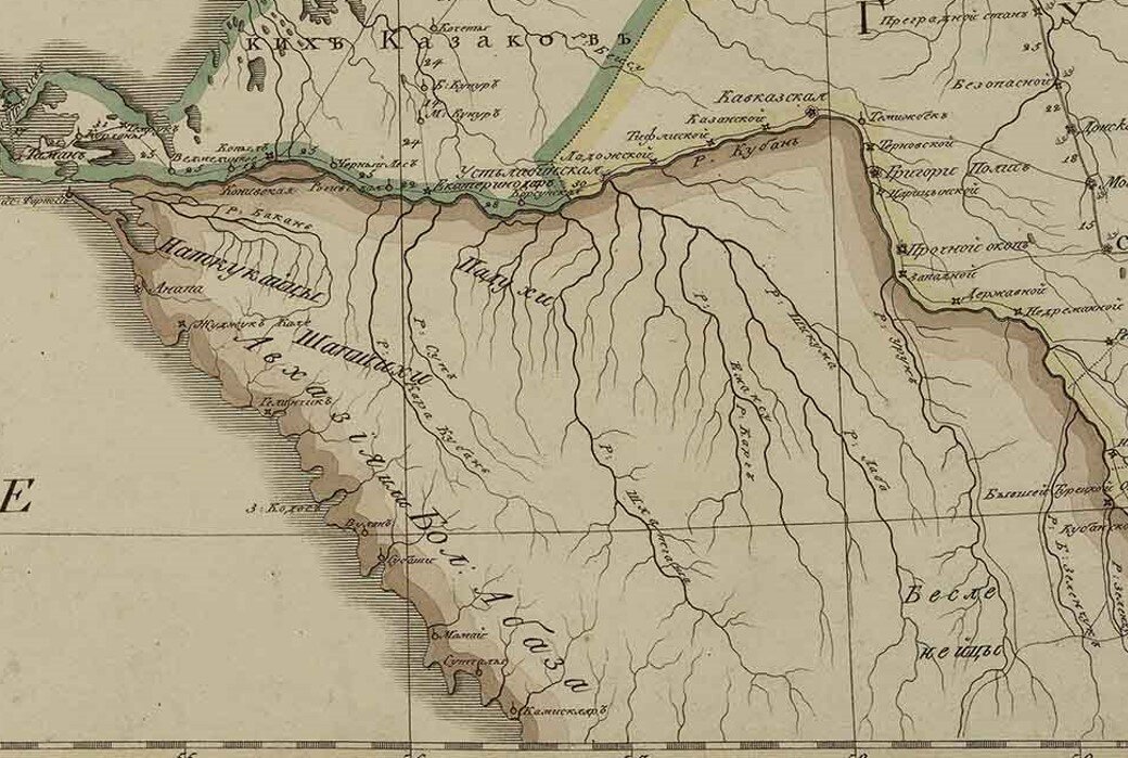 Генеральная карта части России, 1799 г. (фрагмент, сопредельные территории)