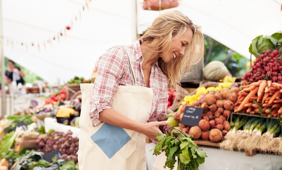 Фермерские продукты широко представлены на продуктовых рынках