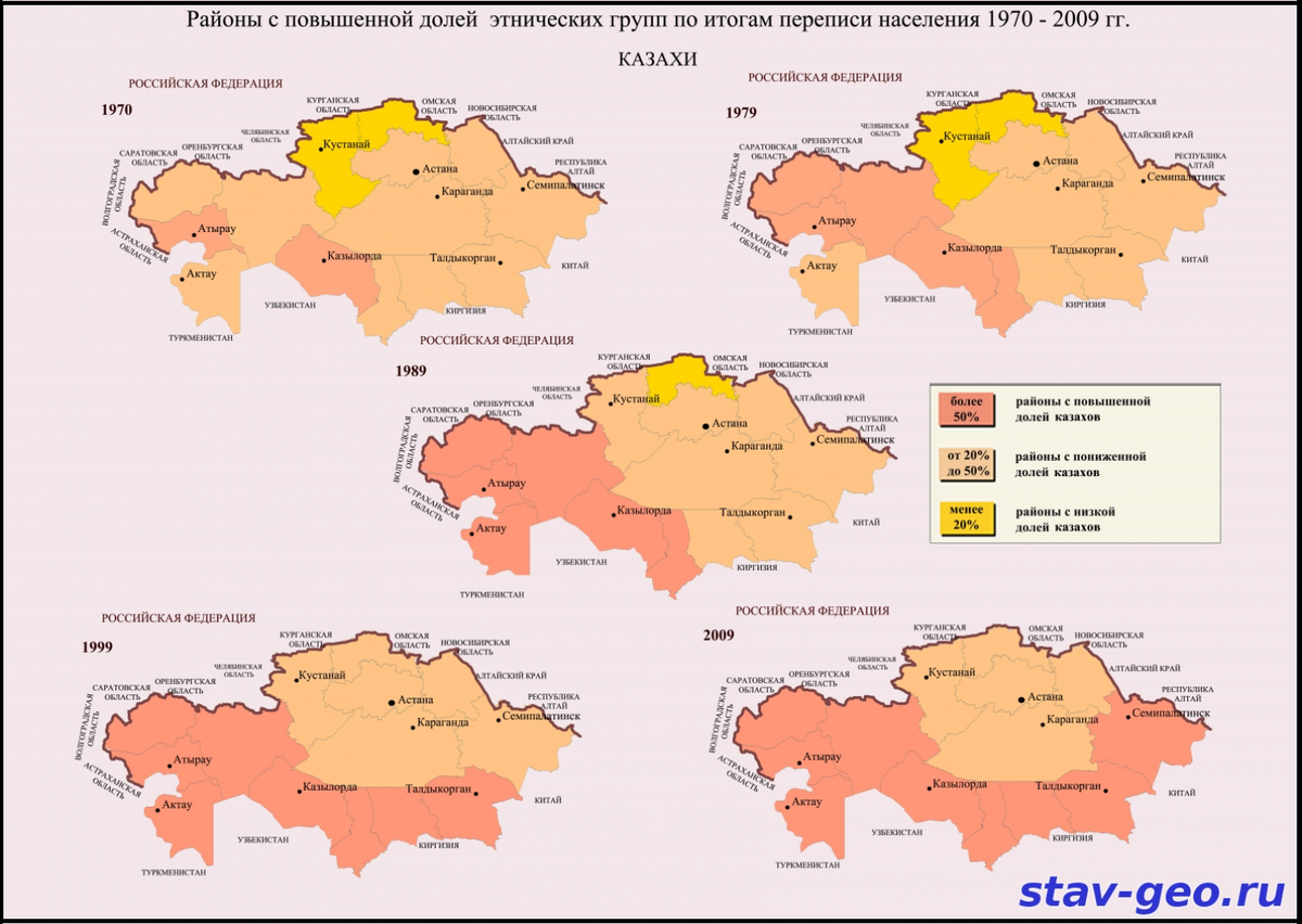 Демографическая карта казахстана