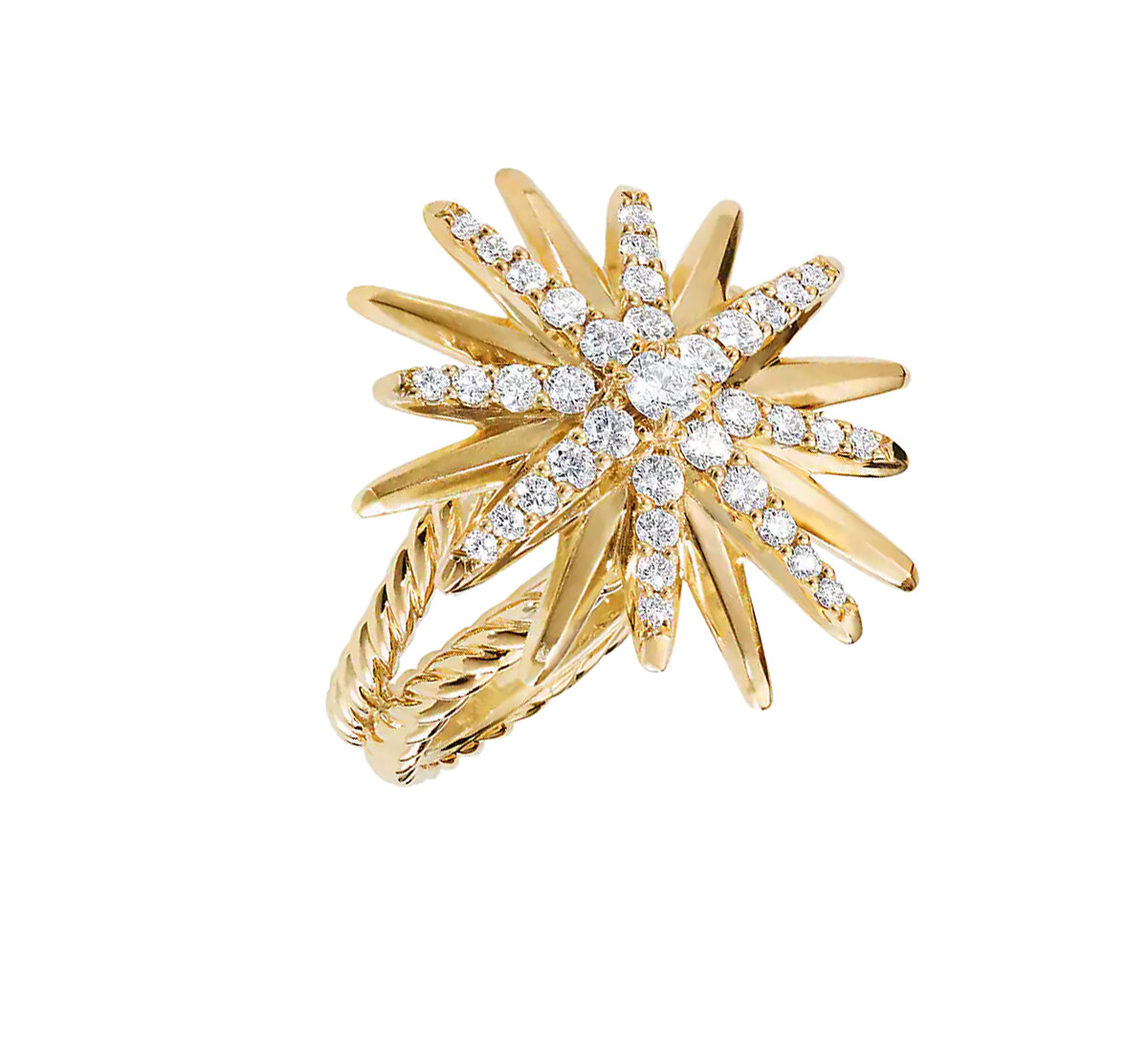 Кольцо David Yurman Starburst из желтого золота с бриллиантами