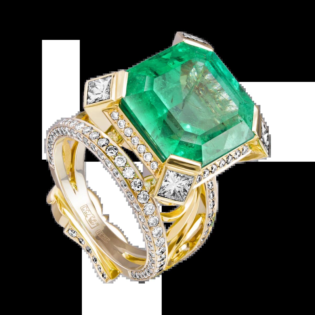 На фото: Кольцо с колумбийским изумрудом "Лорд Байрон"