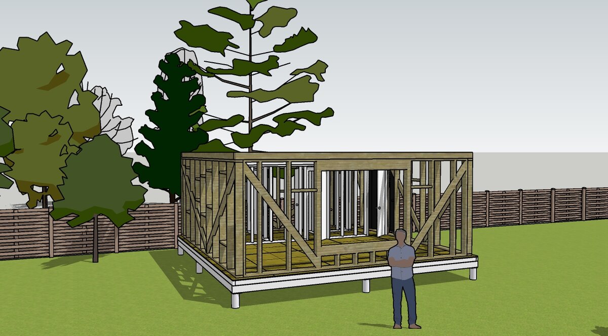 Далее, каркас стен