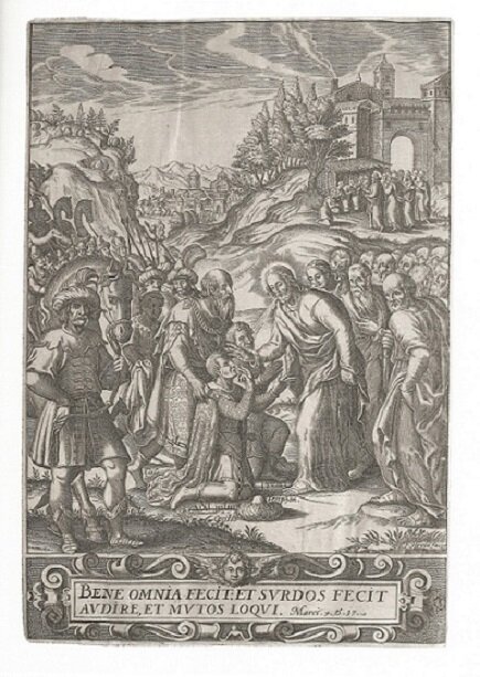 Крещение Цецилия и брата в Гранаде. Гравюра Альберта Фернандеса