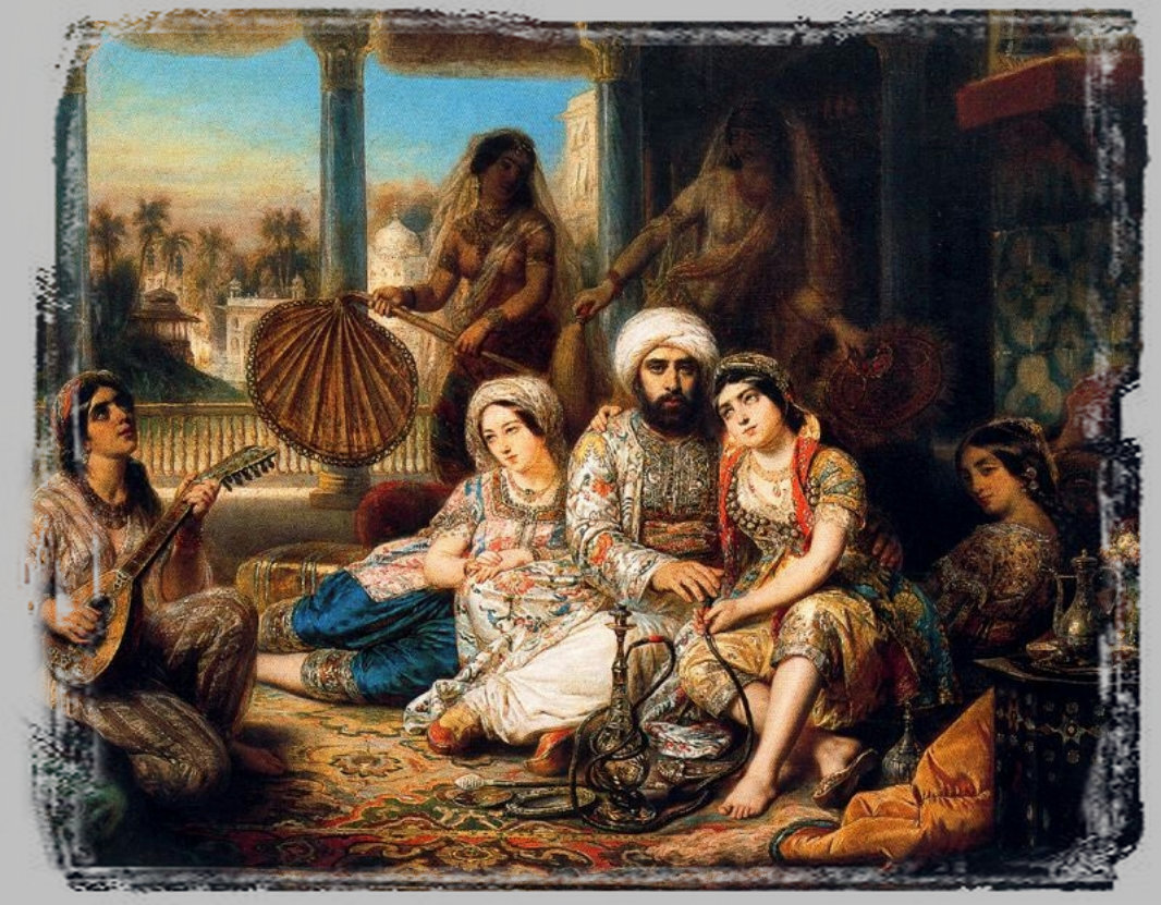 Султан в гареме. Иллюстрация из открытого источника