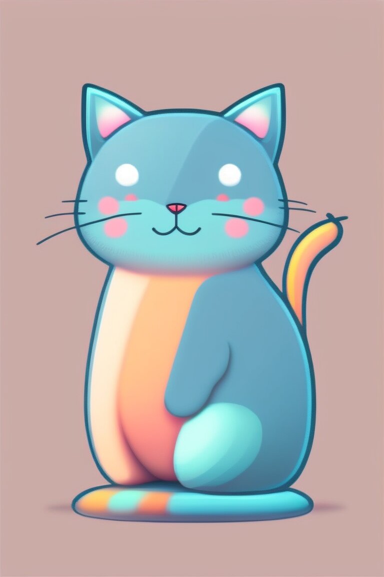 рисунок кавайного котика 5