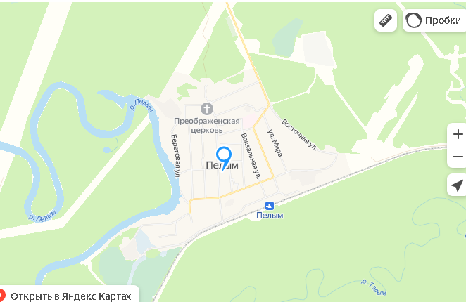 Пелым, Свердловская область, Яндекс-Карты