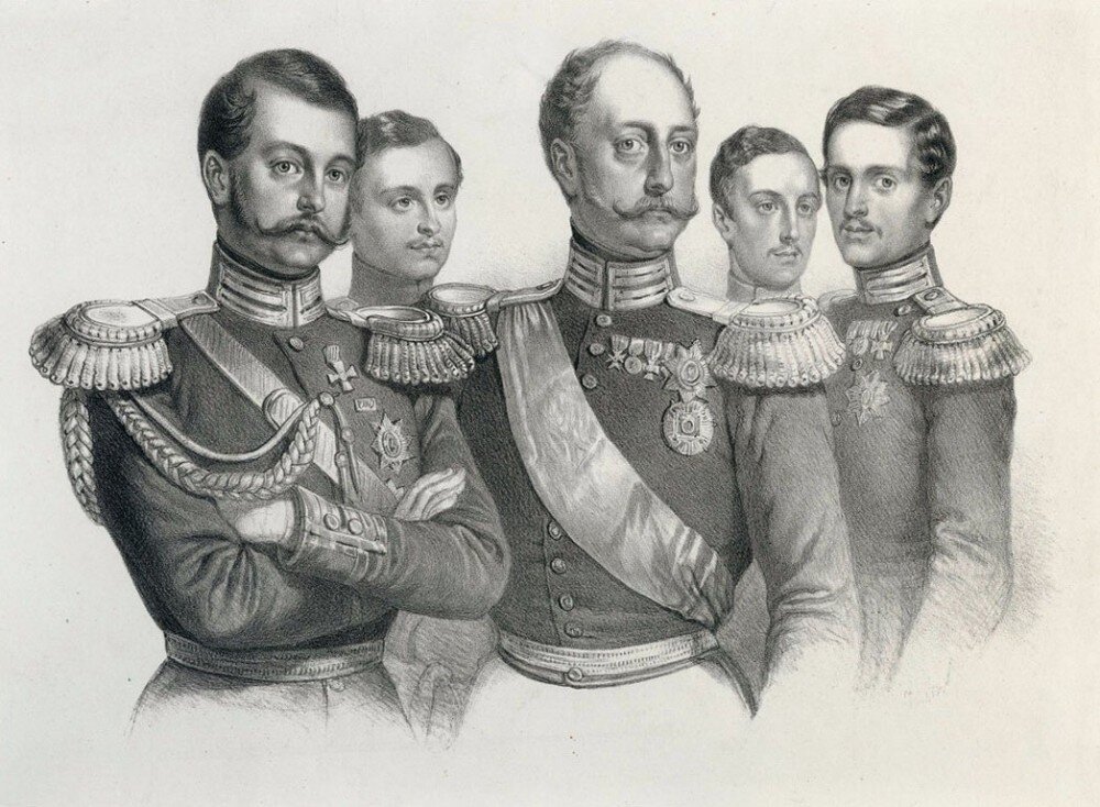 Николай I с сыновьями (слева на право - Александр, Константин, Николай, Михаил)