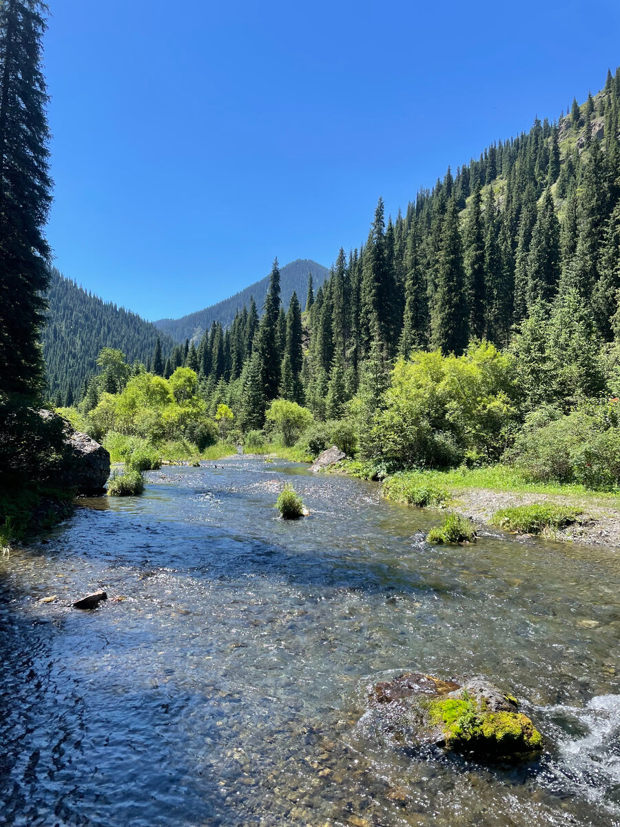 Река в ущелье Кольсай в Казахстане 