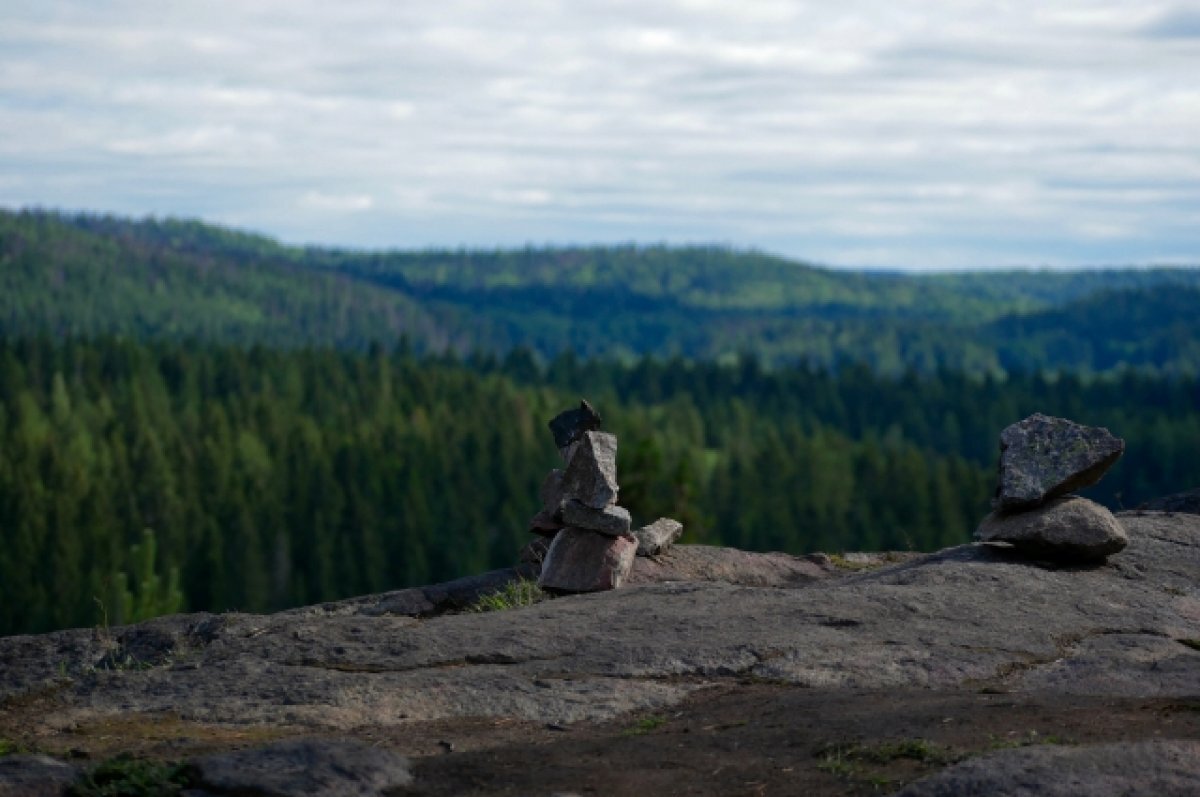    Туристы разбирают древнее городище в Карелии